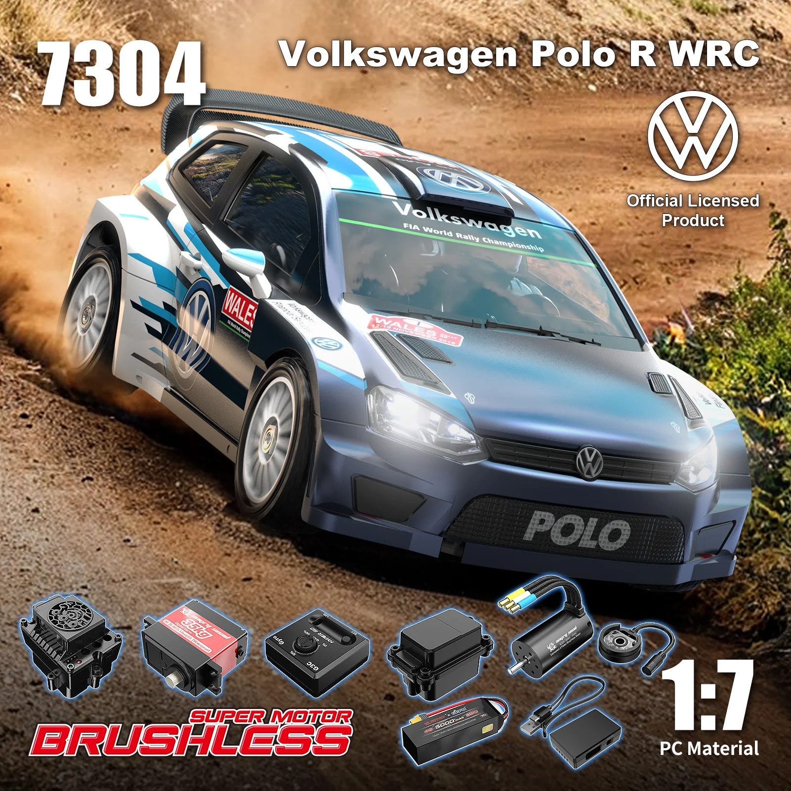 MJX 1/7 7303/7304 HYPER GO borstelloze racewagen C3 gesimuleerde Citroën snelle terreinwagen jongensspeelgoed