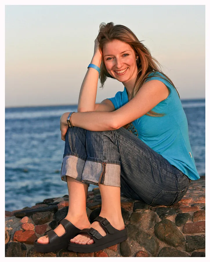 Smile Damen Sommer Bequeme Schaumstoff-Hausschuhe Plateau-Sandalen mit Fußgewölbeunterstützung Slides Verstellbare Schnalle Sommer-Strandsandalen – Detail 21