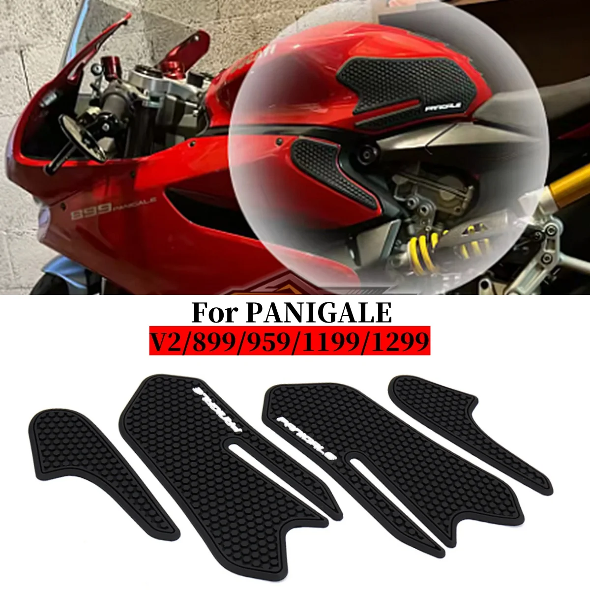 

Для DUCATI PANIGALE V2 899 959 1199 1299 2012 2013 2014 мотоциклетные резиновые наклейки на топливный бак Нескользящая водонепроницаемая накладка на бензобак