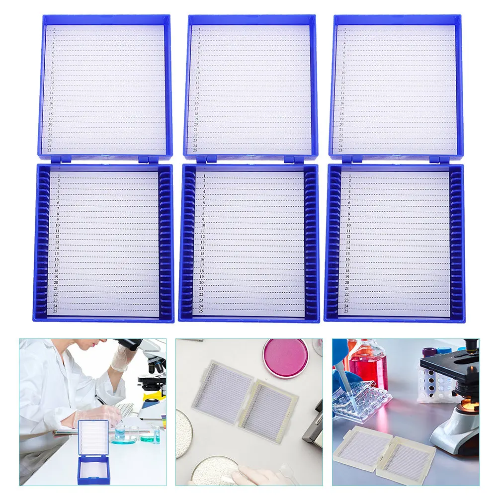 3Pcs Slide Storage Box ABS Microscope Slide Holder Large Capacity Laboratory Supply Scientific Specimens Storage for