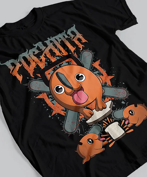 

T-shirt for Anime Chainsaw Man Pochita Happy juego