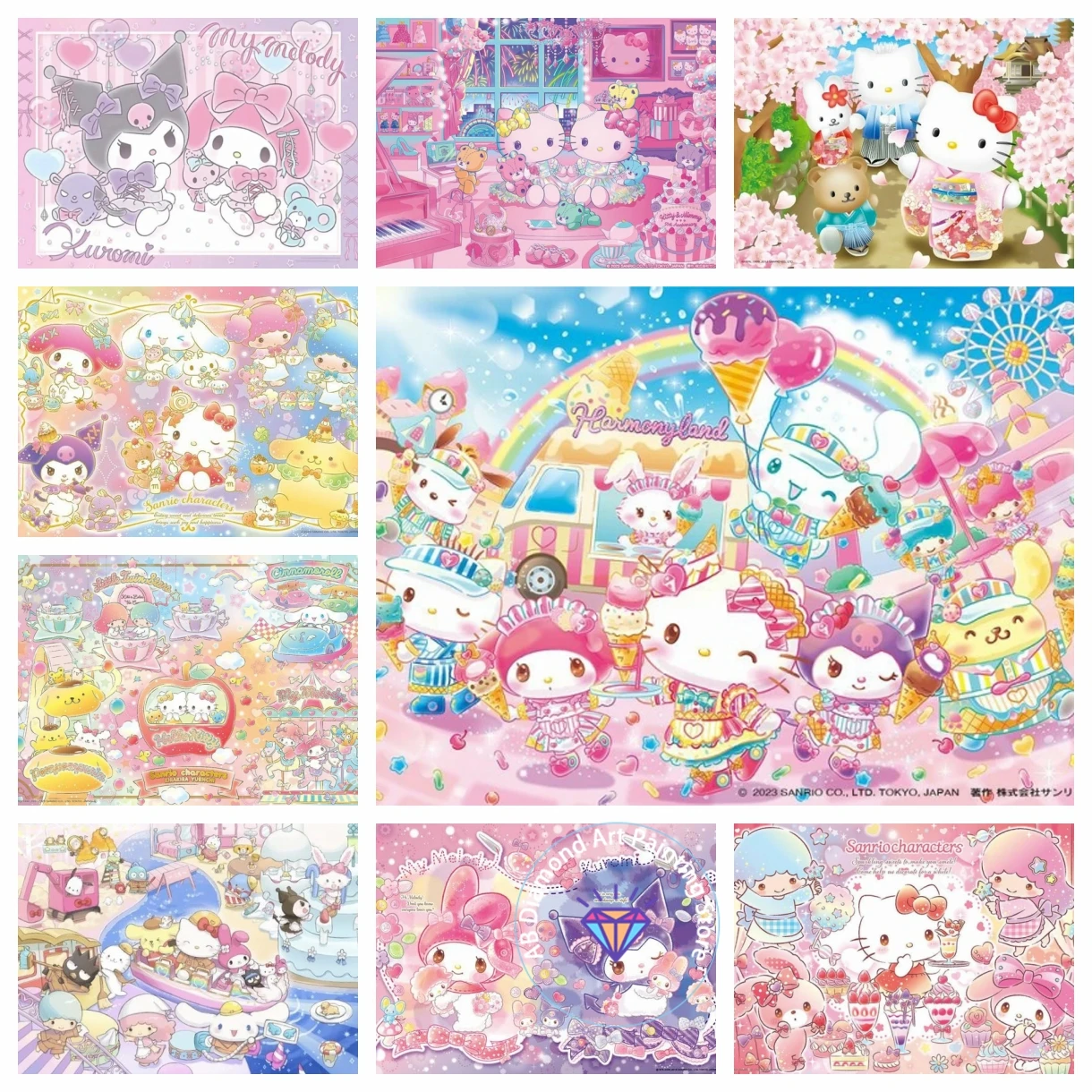 

Sanrio AB Diamond Painting Kit Kuromi Hello Arrivals Cinnamoroll Creation Crafts Cross Stitch 5D DIY Art Mosaic Embroidery Gift