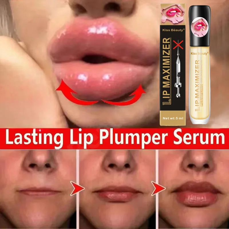 Suero de aceite labial de larga duración, esencia voluminizante instantánea, reparación hidratante de líneas finas, aumenta la elasticidad, labios sexis