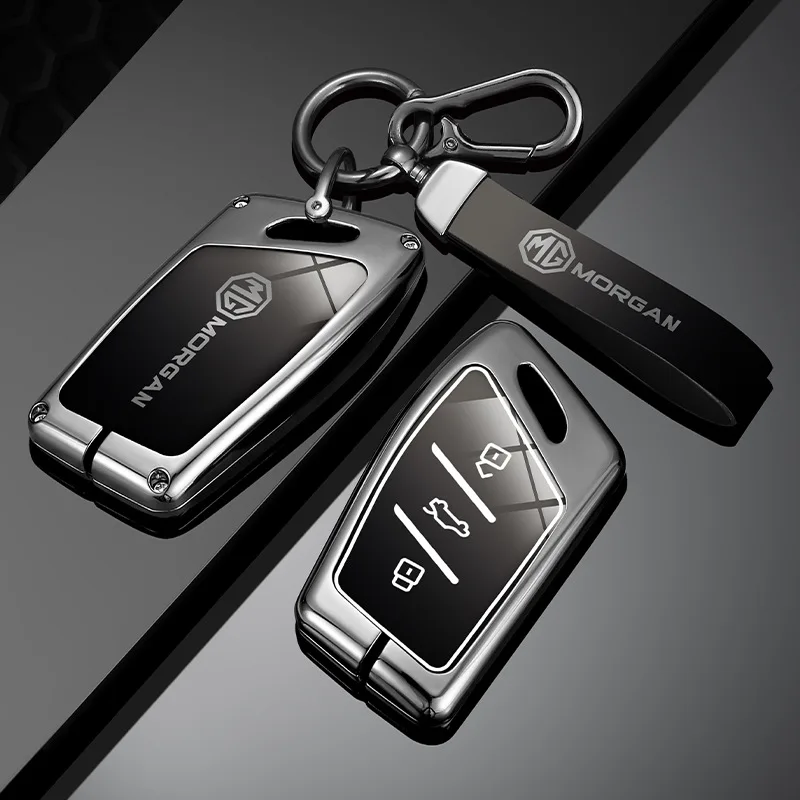 

Fashion Zinc Alloy 3 Bottons Car Key Case Cover Holder Shell Fob For MG 4 2023 Mg4 Ev MG HS GT ZS EV ZX MG5 MG6 Auto Accessories