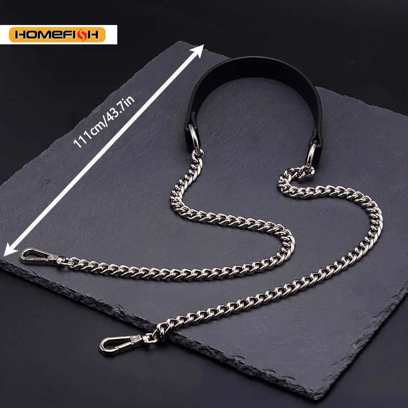 120CM Replacement Metal Bag Chain Strap, PU Leather Shoulder Strap For DIY Handbag Crossbody Bag Accessories