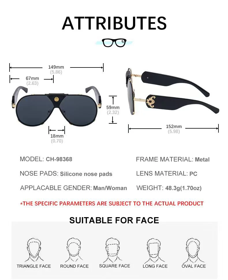 Steampunk Übergroße Vintage Piloten-Sonnenbrille für Damen 2026 Luxusmarke Ovale Shield-Brille Schutzbrille Fahrerbrille aus Leder – Detail 9