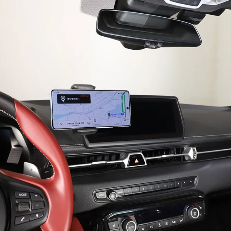 

Car Accessories For Toyota GR Supra MK5 A90 2019-2025 ABS Black Car Center Console Screen Rear Storage Box Phone Holder Interior