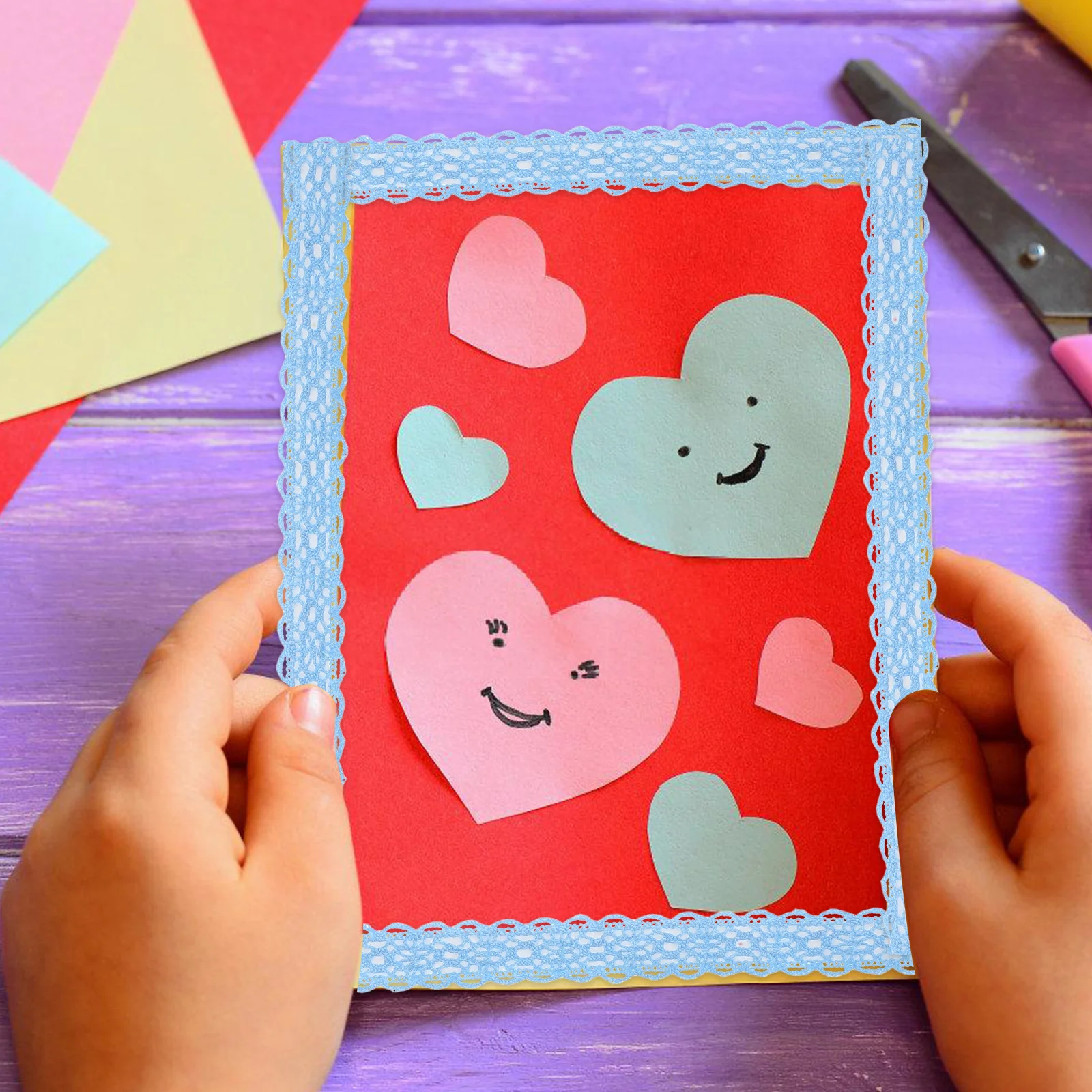 

3 Rolls Grace Photo Frame Lace Picture Album Colorful Fabric Scrapbooking Tape Decor