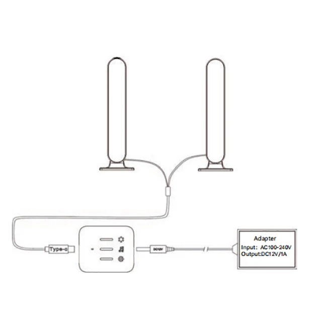 TV Decorative Ambient Voice Activate Music Rhythm APP controlled led mood lighting