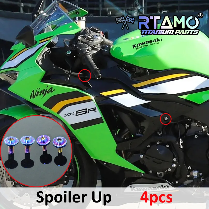 RTAMO Gr5 Titanium Bolts Spoiler Up Down Sprocket Cover Rear Frame Screw Fit for Kawasaki ZX-6R