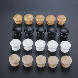5Pcs Wood Cabinet Mini Pull Knob Round Handles Drawer Knobs for Dresser Wardrobe Door Furniture Hardware Home Decor with Screws