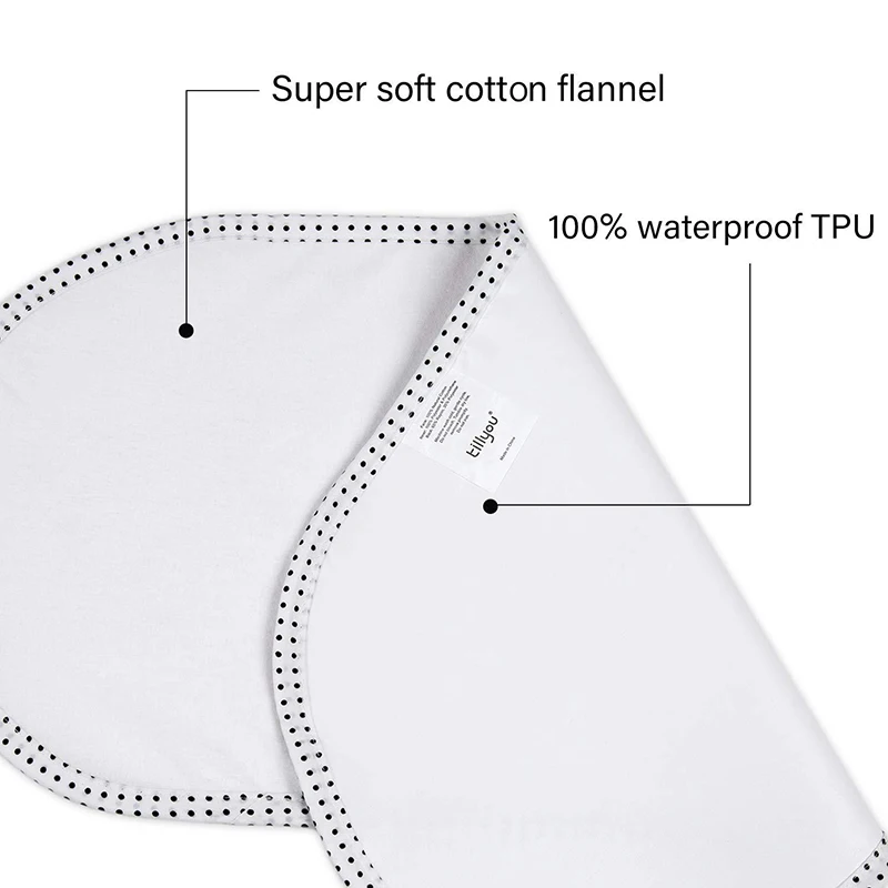 Changing Pad Liners Waterproof Flannel Cotton Perfect for Baby Diaper Changing Needs White