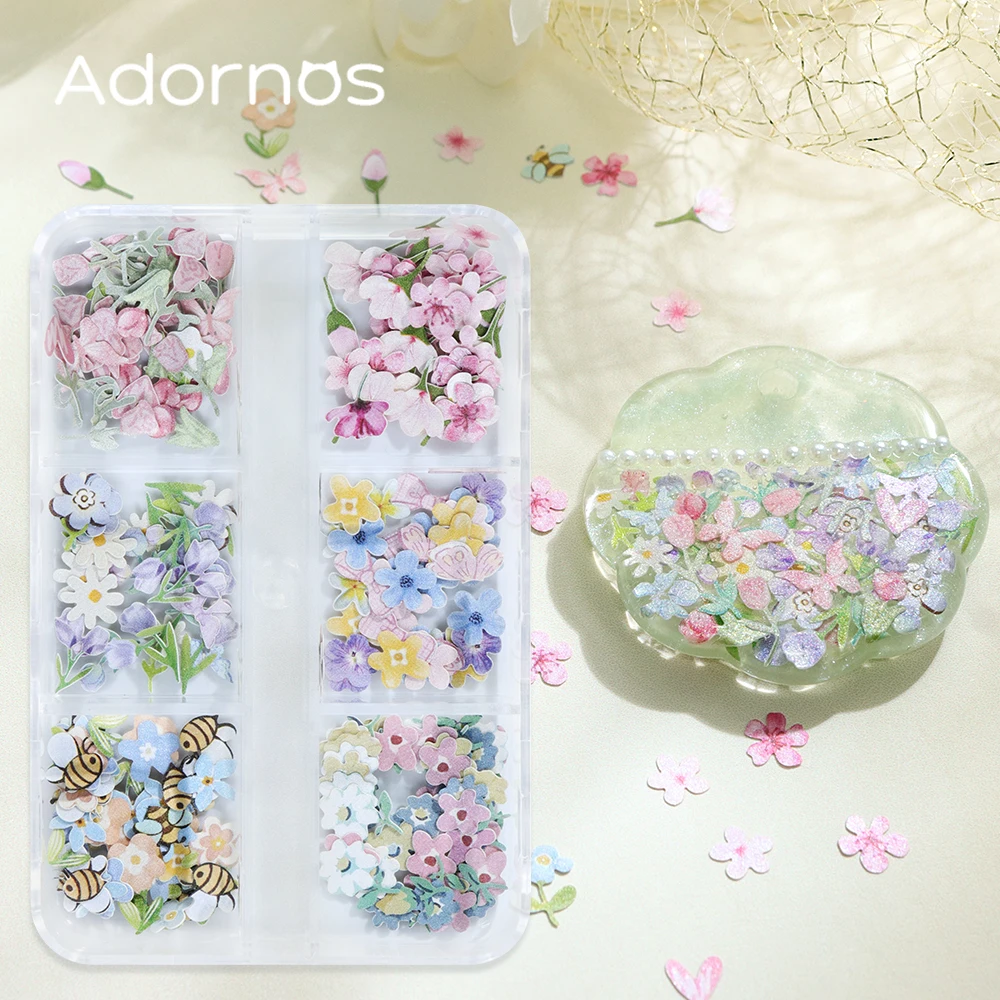 Tulip Butterfly Epoxy Resin Filling Accessories Spring Bee Peach Flower Wood Pulp Flake Valentines Gift DIY Jewelery Materials