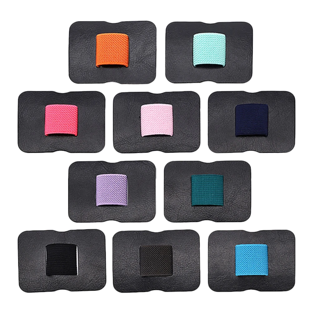 

10pcs Data Cable Storage Rack PU Self Adhesive Pen Holder Elastic Band Notebook Journal Pen Loop Holders