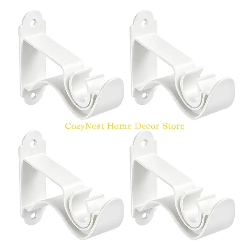 92MF 4Pcs Ceiling and Wall Mount Curtain Support Brackets for Various Space