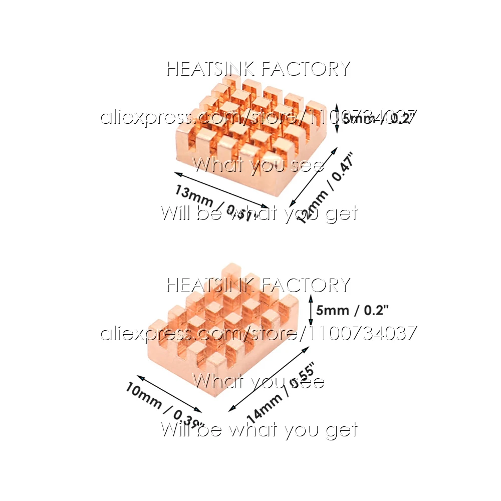 4pcs DIY Copper Heatsink Kit With Thermal Adhesive Pad for Orange Pi Zero 2W Heatsinks With Tape