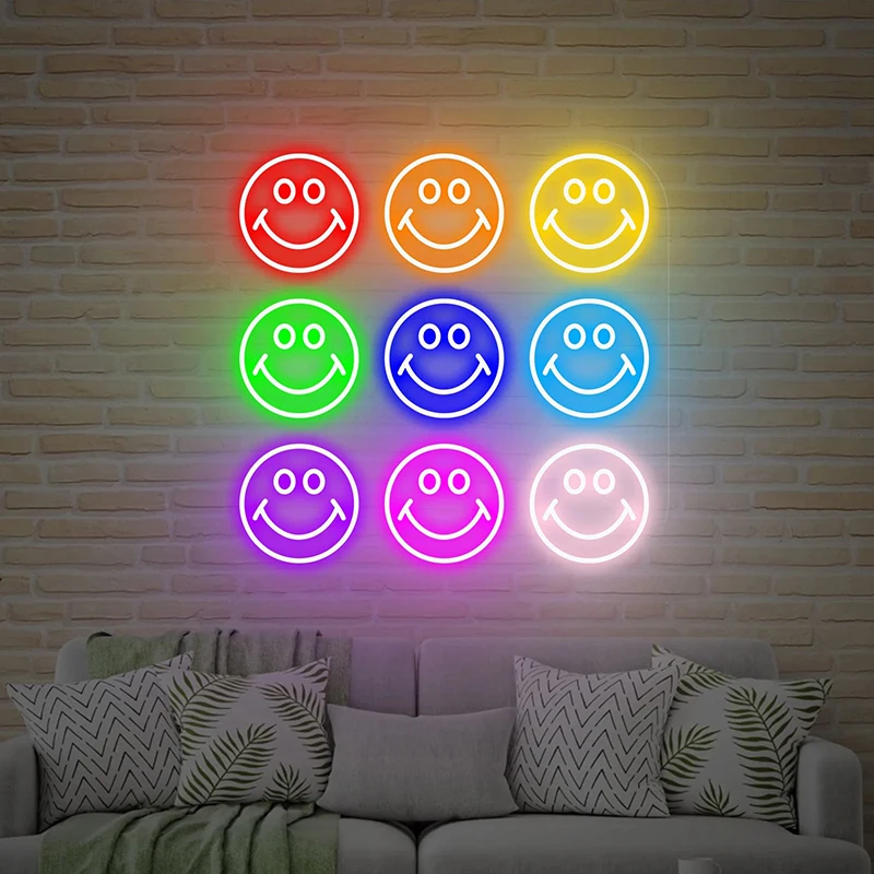 Smile Led Neon Light Custom Bedroom Gaming Room Decor Neon Signs Home Wall Art Neon Bar Decoration Neon Lights Personalized Gift