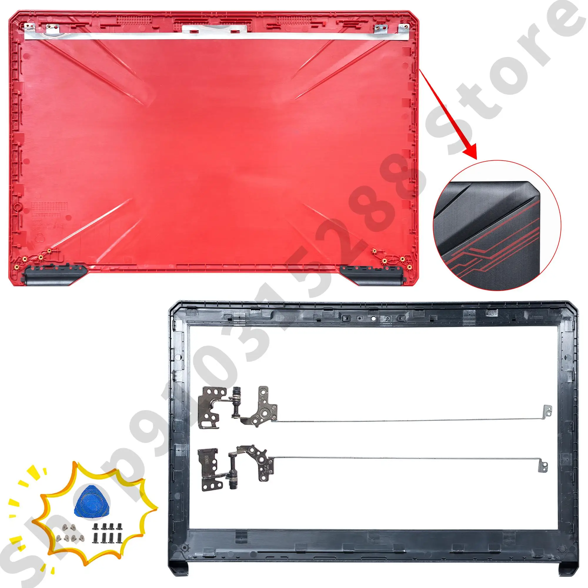 

Parts For FX80 FX80G FX80GD FX504 FX504G FX504GD FZ80 LCD Back Cover/Bezel/hinges Housing case Repair 15.6inch