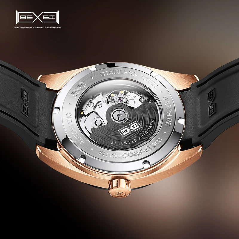 BEXEI 9185 World Time Watch 42H power reserve mechanical Automatic Movement Man watch sapphire  Business style