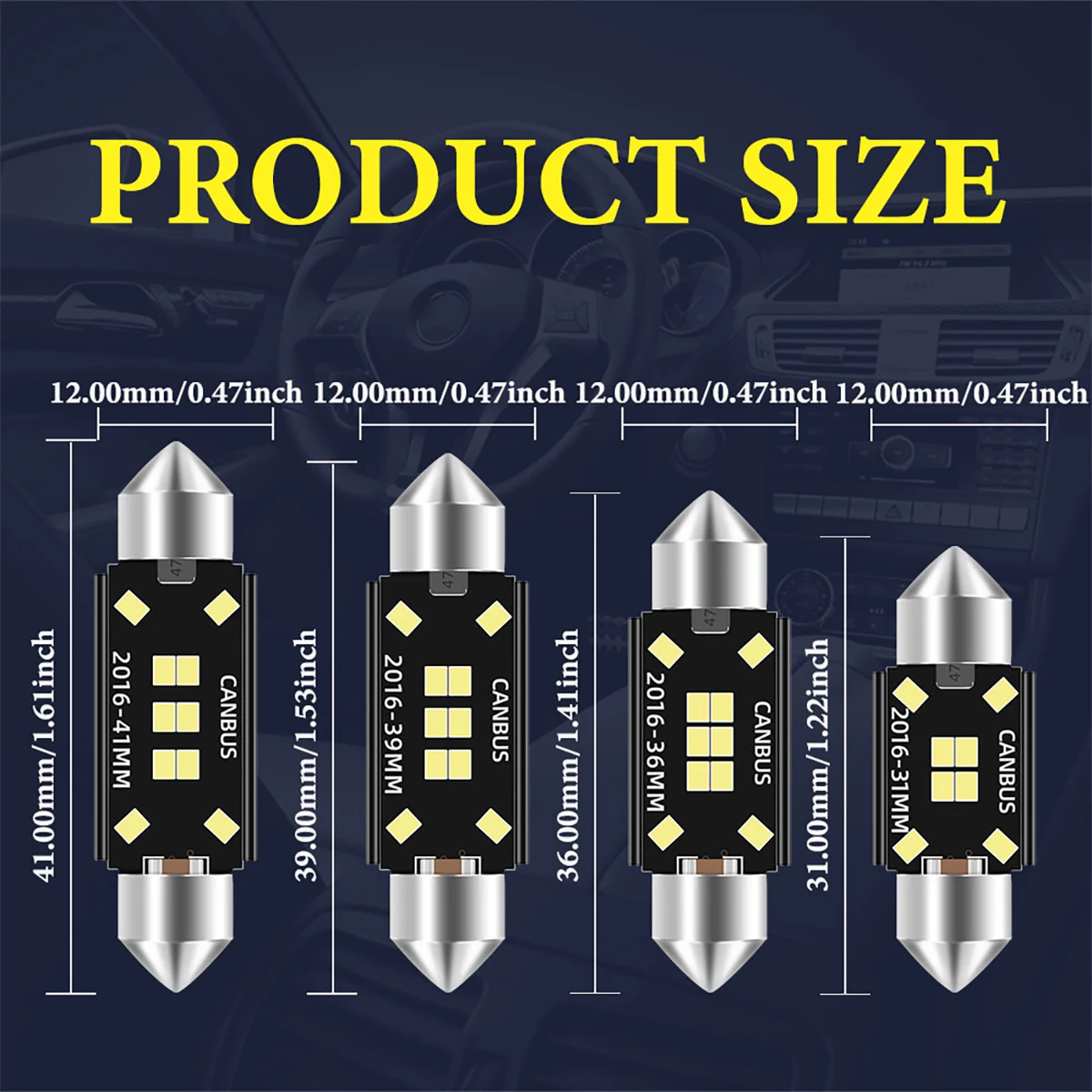 2 Stuks C 5W C 10W Led Lamp Canbus 31Mm 36Mm 39Mm 41Mm Festoen Led Auto Interieur Lichtkoepel Lezen Nummerplaat Lamp 12V Auto Wit