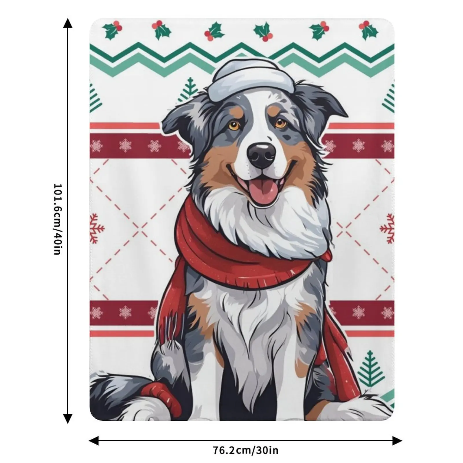 Aussie: Australian Shepherd Against Christmas Sweater Pattern Throw Blanket Stuffeds Beach Soft Tourist Sofa Blankets