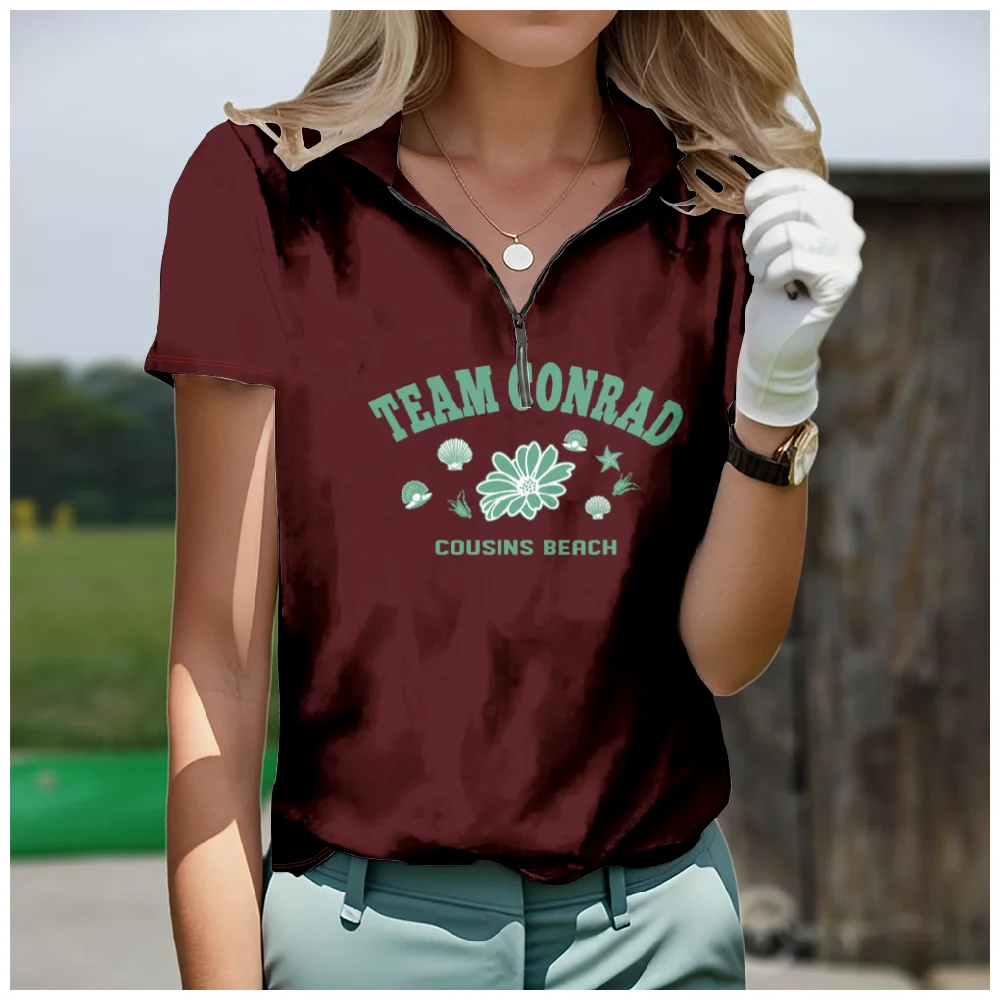 

The Summer I Turned Pretty 2023 Cousins Beach Team Conrad Merch Golf Jersey T-shirt Stand Collar Short Sleeve Tee 3D Clothes