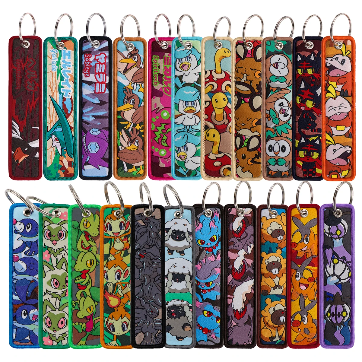 

5/6pcs/set Kawaii Magic Elves Series Embroidery Keyring Key Tag For Motorcycles Cars Backpack Fashion Keychain Accessories Gifts