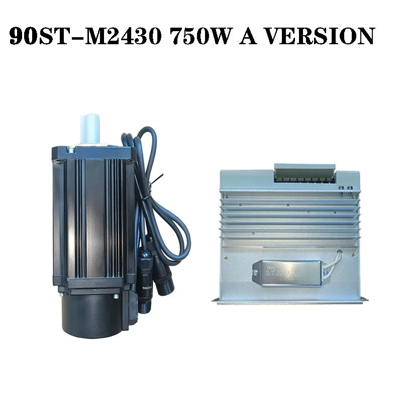 750W Servo motor driver set 2.4N.M 750W 3000RPM 90ST AC Servo Motor 90ST-M02430 + AASD-15A Servo Driver with 3meter cable