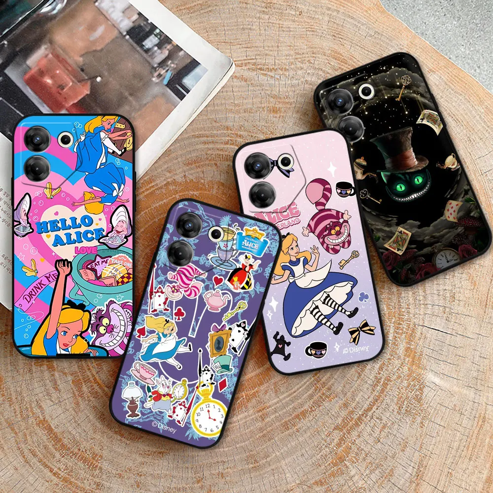 

Alice in Wonderland Cheshire Cat Phone Case For Infinix Tecno Camon 20 19 16 Pova 6 5 4 Neo 2 Smart 8 7 6 Zero 30 20 8 Pro Cover