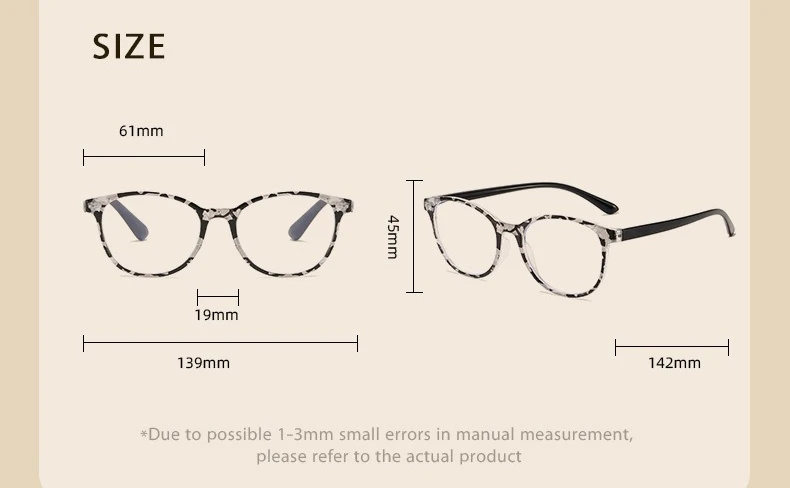 Ultraleichte Anti-Blaulicht-Lesebrille für Damen, modische bedruckte hochauflösende Lesebrille + 100 bis + 400 – Detail 7