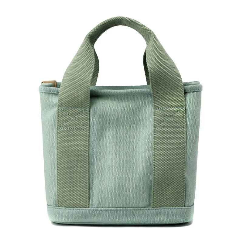 

Small bag plus zipper lasagna bag niche simple shoulder bag hand-held thickened canvas mobile phone bucket tote bag hand bags