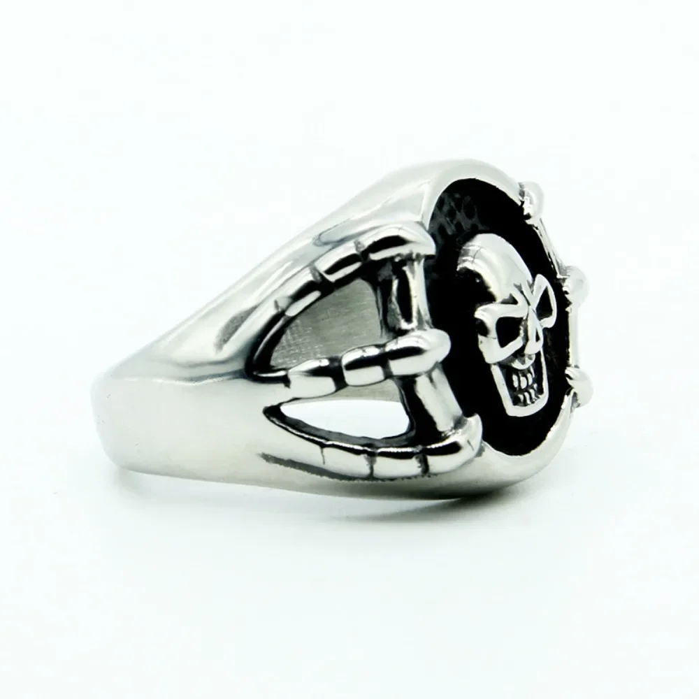 

Stainless Steel Can Men's Punk Skull Ghost Rings Size 7-13