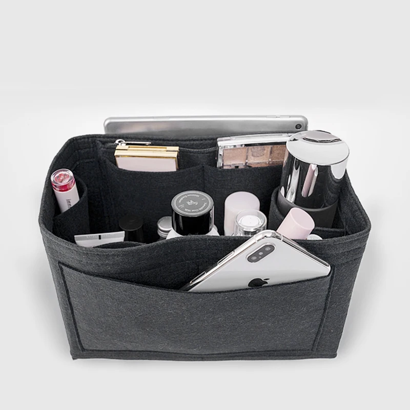 Felt Insert Bag Makeup Cosmetic Bags Multifunction Women Travel Inner Purse Handbag Storage Organizer Tote For Longchamp