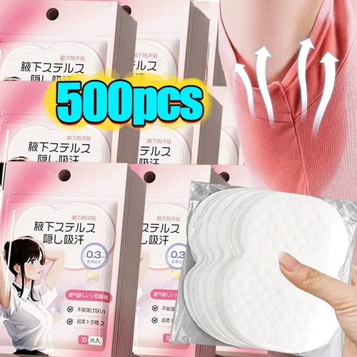 Almohadillas desechables para el sudor de las axilas, parche absorbente de sudor, desodorantes de verano, almohadillas no tejidas, transpirables, ultrafinas, 10/500 Uds.
