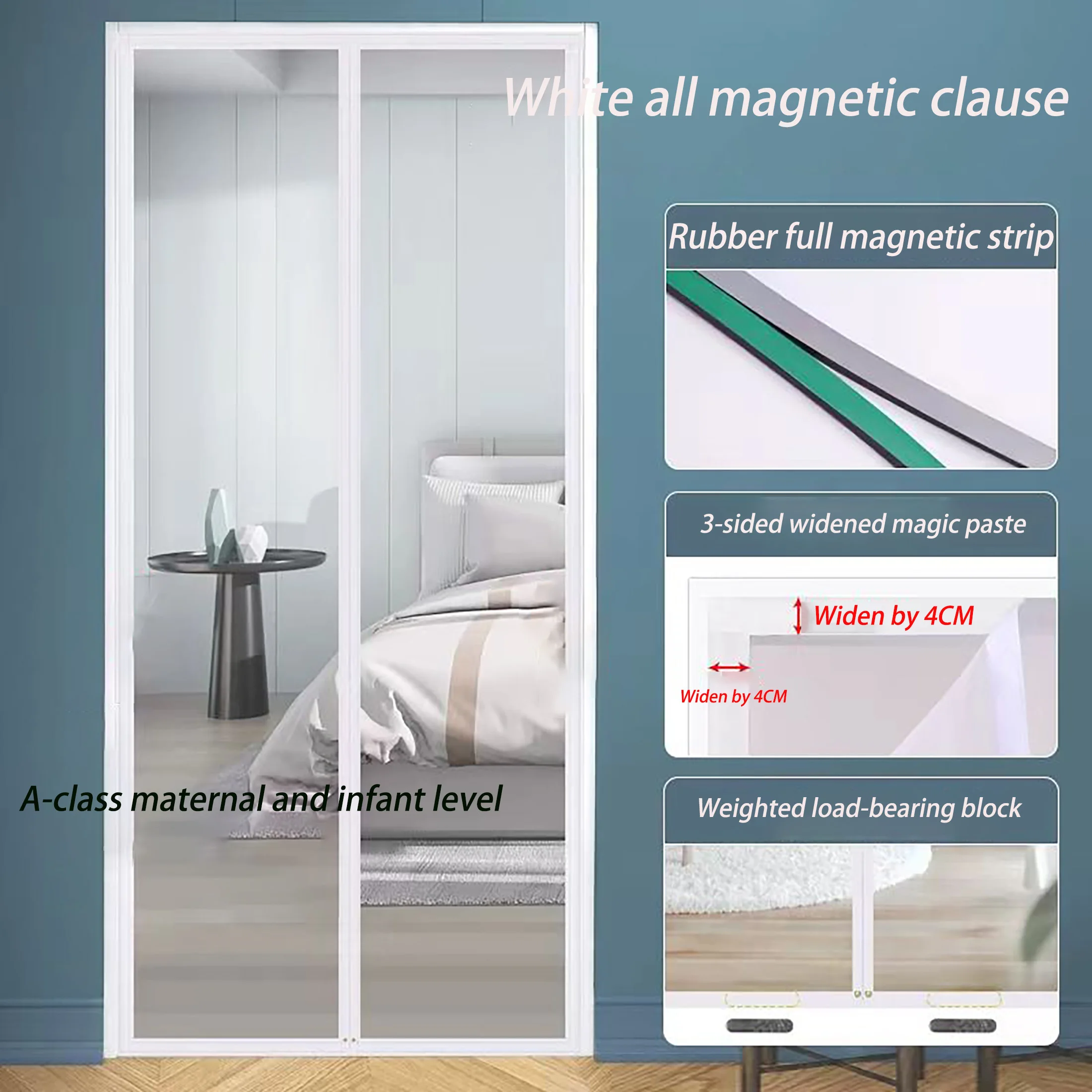 

Magnetic mosquito net door curtain custom size mosquito proof door curtain automatic closing invisible