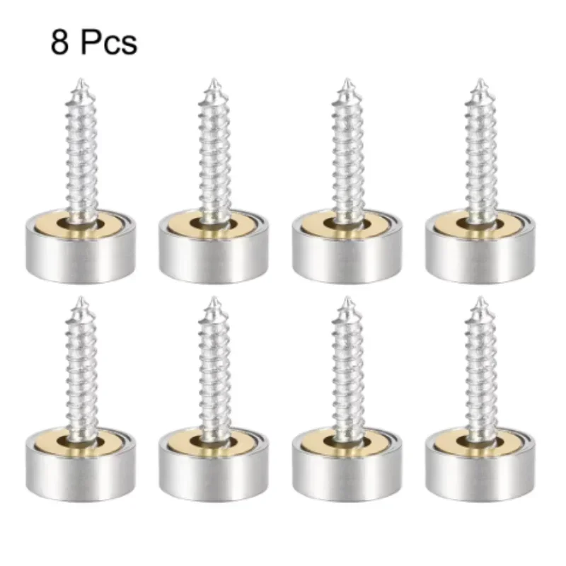 4PCS/8PCS Universal Mirror Screw Set Glass Furniture Non-Slip Fixed Practical Decorative Cap Stainless Steel Home Decor Drilling