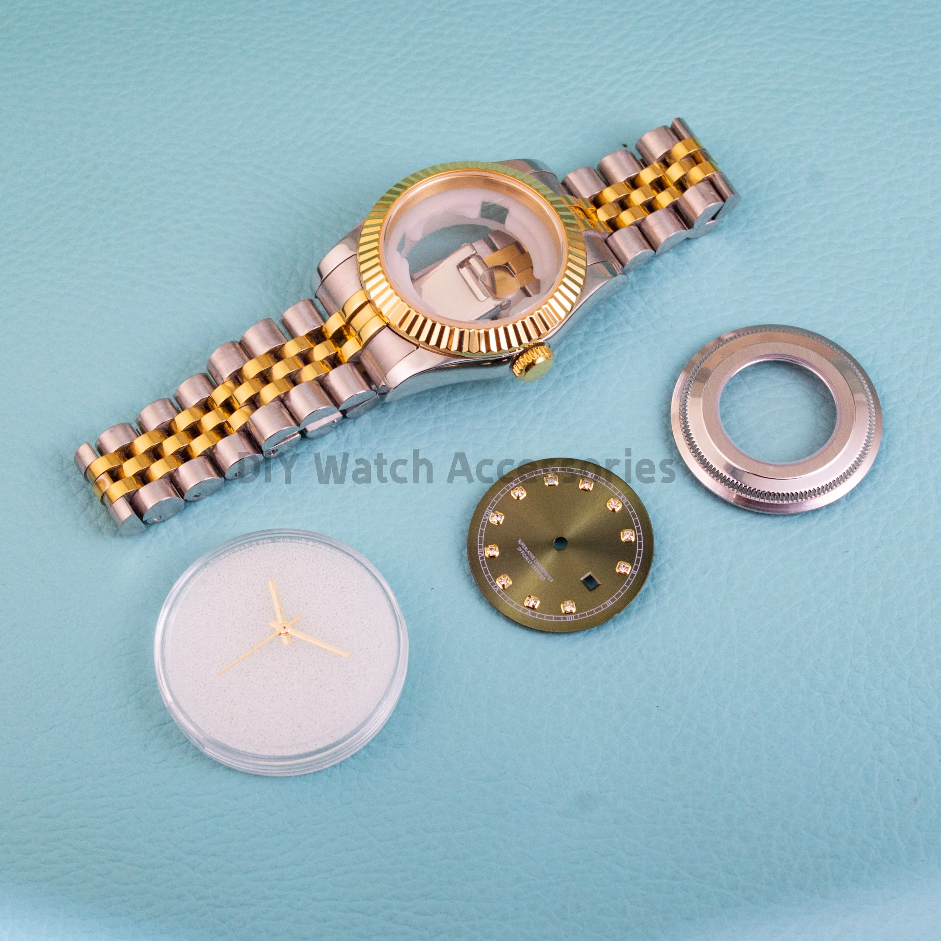 

Women's Watch Case 33mm Watch Case 17mm Strap NH05 Case 25mm Dial Hands Stainless Steel Sapphire Glass Gold Case For NH05 NH06