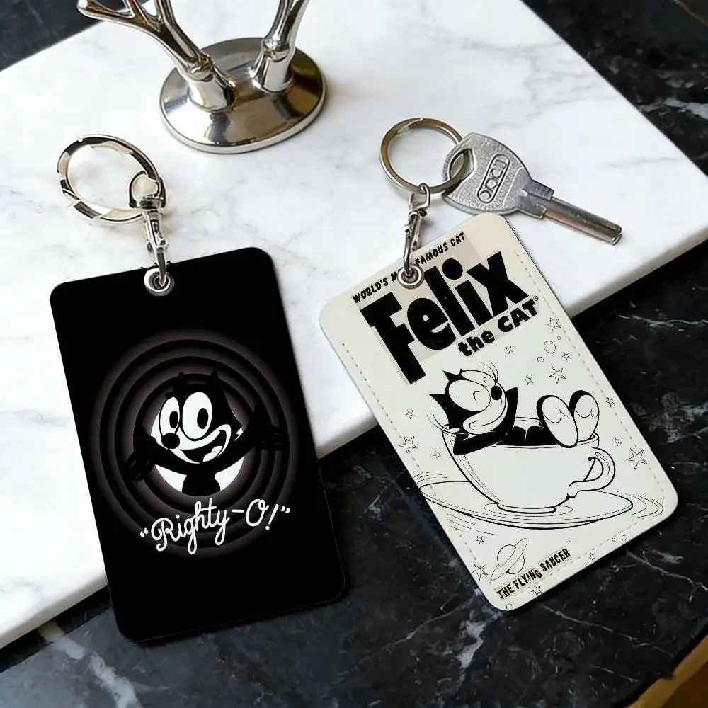 F-Felix-ES the C-Cat Animation Card Holder Men And Womenn Community Access Card Key Rings Accessories Gift