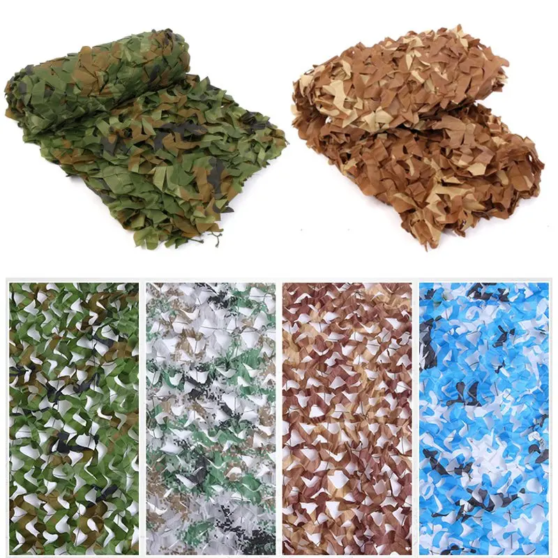 

210D Outdoor Camouflage Net Double-Deck Hunting Military Camouflage Nets Garden Fence Car Covers Tent Shade Camping Sun Shelter