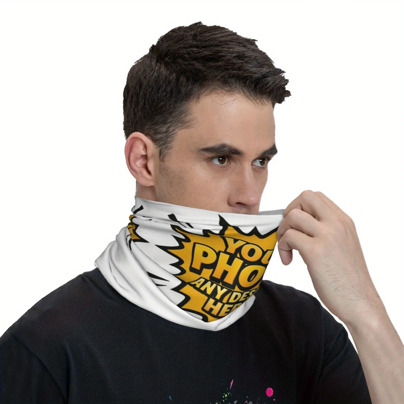 Custom Your Design Here Bandana Winter Neck Wrap Face Scarf for Hiking Personalized Customized Logo Printed Gaiter Headband