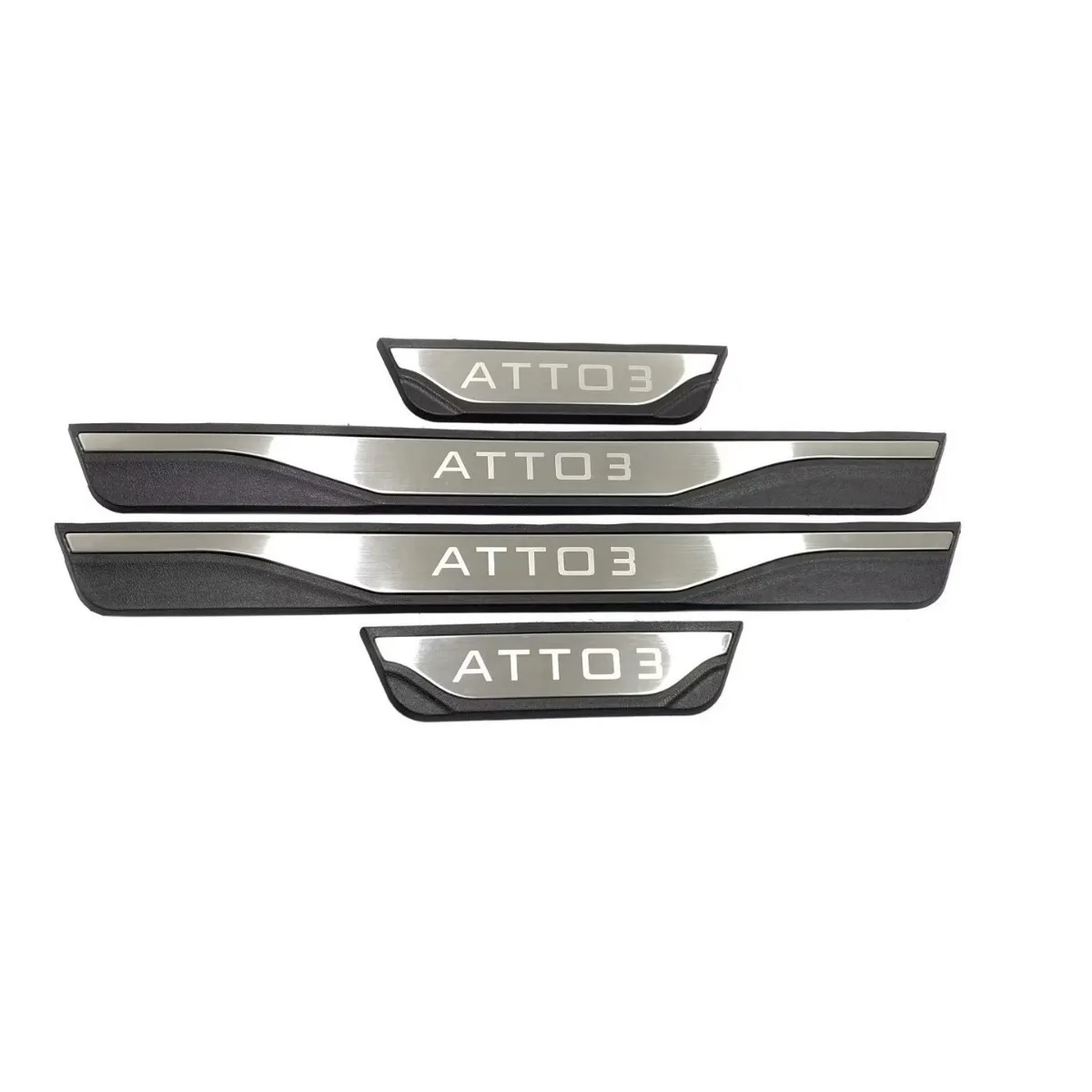 4pc Stainless Door Sill Protectors for BYD ATTO 3/Yuan Plus - Image 3