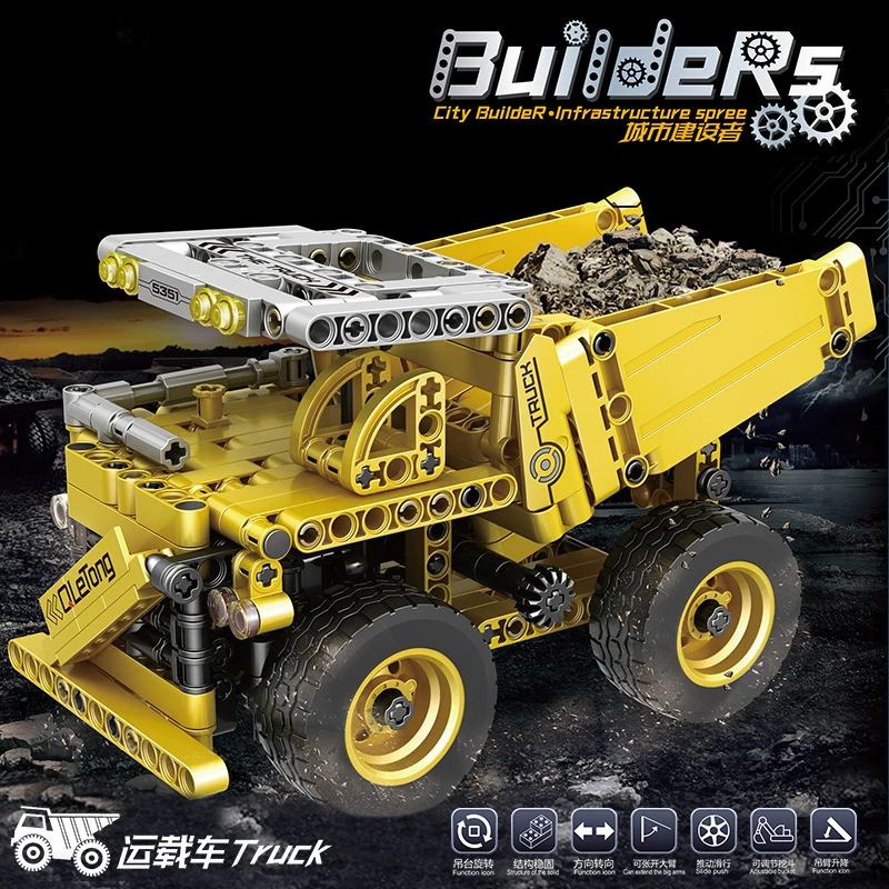 Distance car crane excavator carrying car assembling toy building blocks - Perfect Christmas, Halloween, Birthday Gift