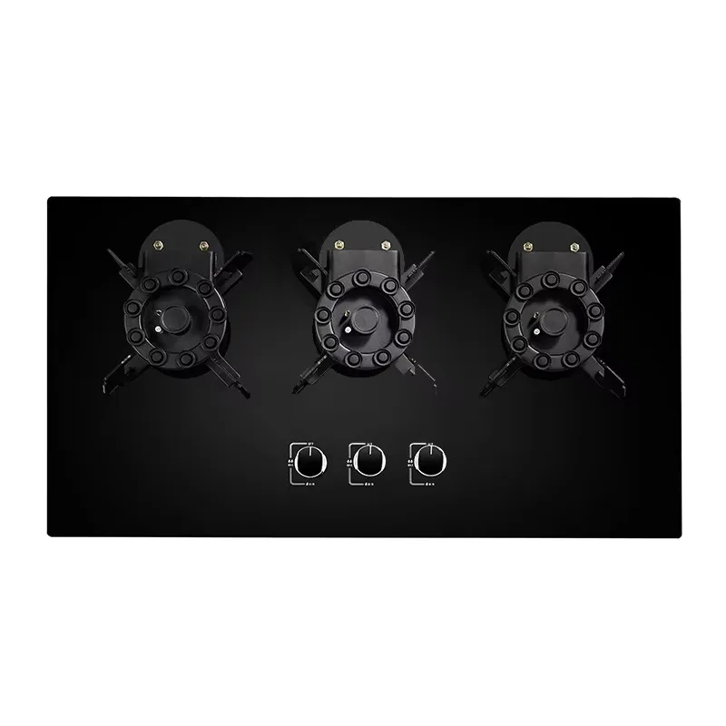 

3 Burner Tempered Glass Gas Hob Burner Foldable Burner Built-in Gas Cooktop for Kitchen Stove Applicable to Family Hotels