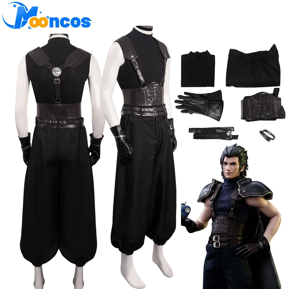 

Zack Cosplay Game Crisis Core Final Cos Fantasy VII Reunion Costume Men Fantasy Black Clothing Outfits Halloween Carnival Suit