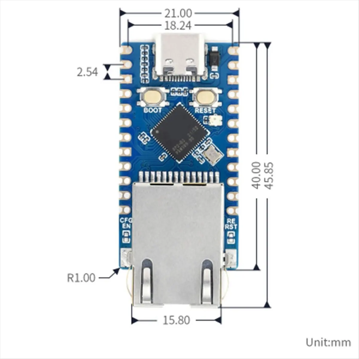 (ABDH) RP2040-ETH Mini Development Board RP2040 Ethernet Port Module for Raspberry Pi Microcontroller