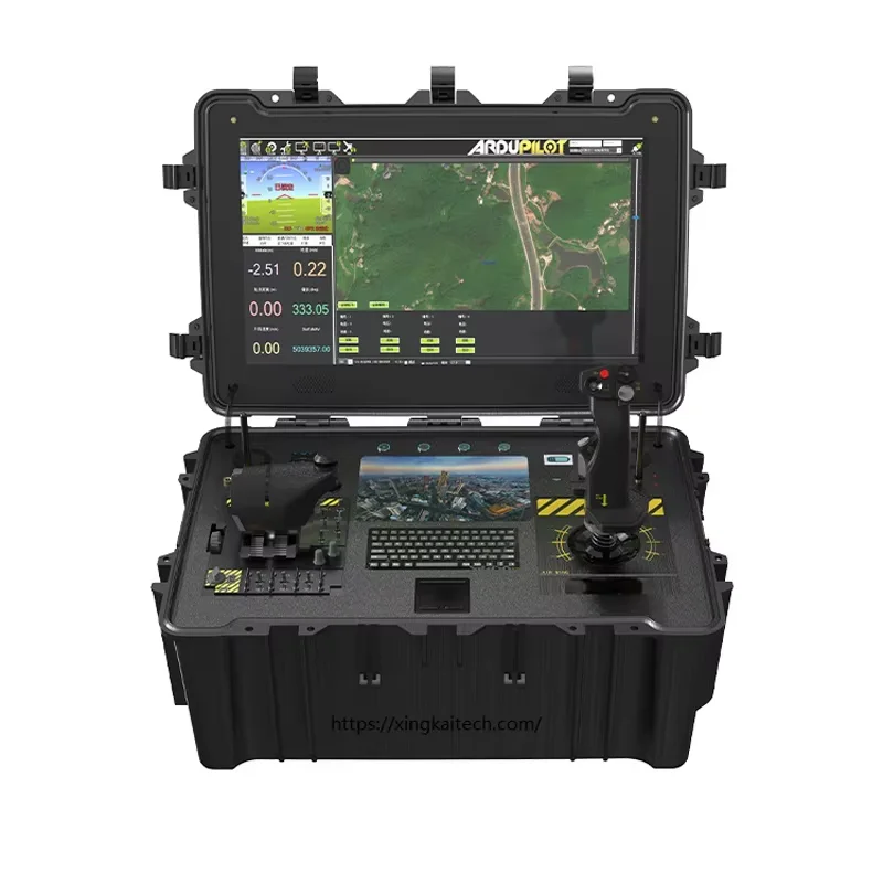 Sistema de controle remoto de comunicações UAV Link Vtol Flight RC Controller Display de vídeo em tempo real Estação de controle de solo portátil