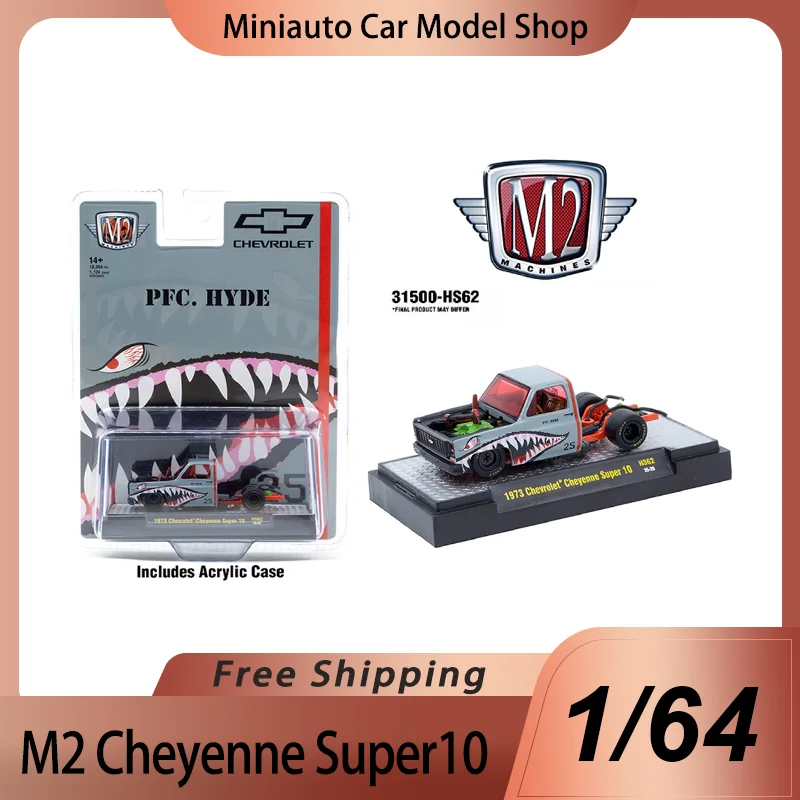 Nuevo en Stock M2 1:64 Chevrole Cheyenne Super10 15 versión del Golfo aleación miniatura modelo fundido a presión 1973 Cheyenne Super 30 juguete de captación