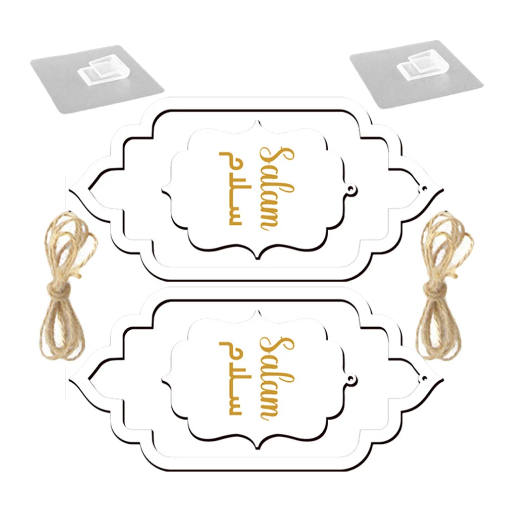 2 قطعة لوحة خشبية معلقة علامة خشبية للباب الأمامي ديكور جدار الفن مزرعة الشرفة الديكور زخرفة المنزل باب مجوف