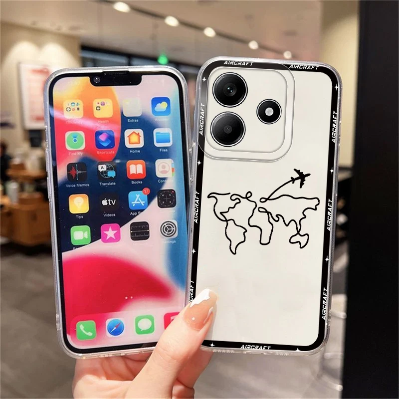 حافظة هاتف ناعمة لهاتف Xiaomi Poco X3 NFC X3 Pro Planes World Map Travel