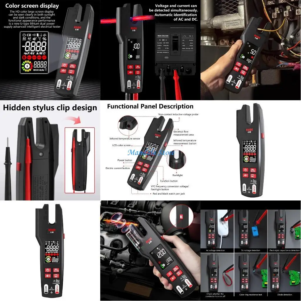 

U2JC Digital Multimeter TesterTRMS 9999Counts with HighResolution Auto-Ranging Voltmeter Measure Current